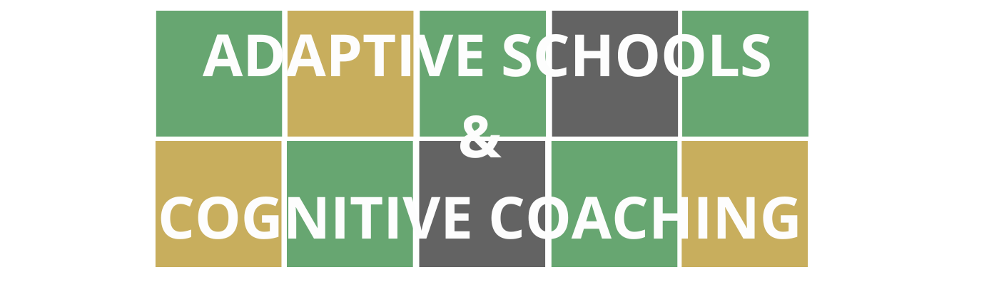 Wordle style colorful blocks with department title of Adaptive Schools and Cognitive Coaching that links to page with course offerings. 